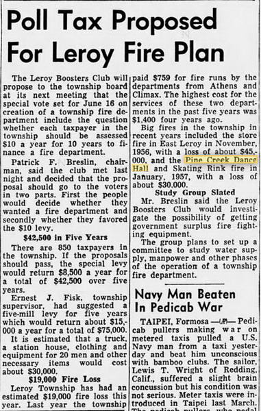 Pine Creek Dance Hall - Fire Mentioned In 1959 (newer photo)